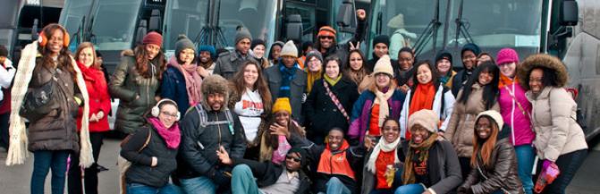 EOP Students in front of buses